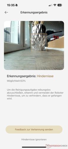 Foto von erkanntem Hindernis