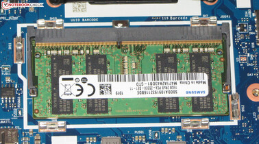 Das Notebook verfügt nur über eine Arbeitsspeicherbank. Somit läuft der Speicher im Single-Channel-Modus.