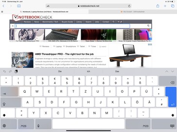 Deutsche on-screen Tastatur
