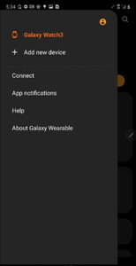 Hier das Menü der Samsung Galaxy Wearable App mit verbundener Galaxy Watch 3 wurden geleakt. (Quelle: Androidpolice)