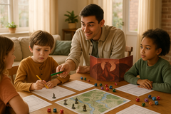 Im Rahmen einer D&D-Session hat ein Spielleiter bei einem Kind eine Gelb-Blau-Schwäche erkannt. (Bildquelle: OpenAI)