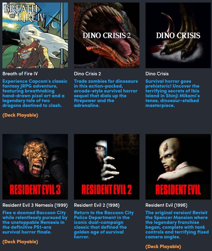 Alle im Humble Bundle Capcom Classics Bundle enthaltenen Spiele.