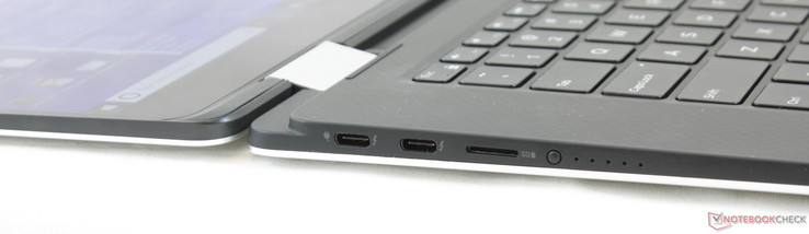 Links: 2x USB Typ-C mit Thunderbolt 3, MicroSD-Leser, Akku-LEDs