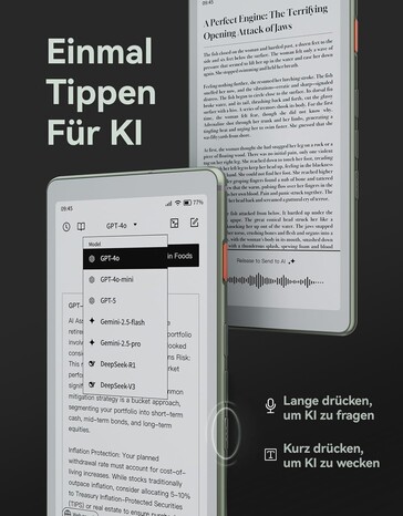 KI-Funktionen sind vorhanden (Bildquelle: Viwoods)