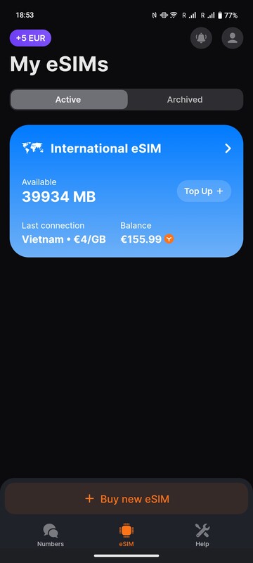 Sein Ycoins-Guthaben sieht man in der App auch in MB zum aktuellen Länderpreis.