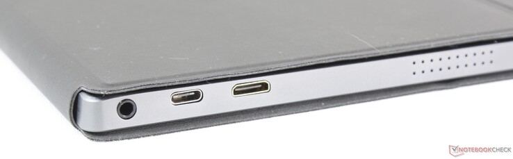 Links: 3,5-mm-Klinke, USB Typ-C Stromanschluss, Mini-HDMI