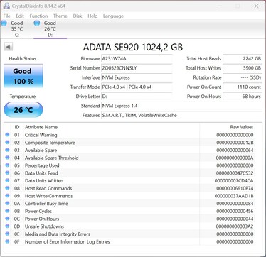 ADATA SE920 arbeitet mit PCIe 4.0 x4