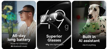 Die Laufzeit mit einer Akkuladung wird - bei der Musikwiedergabe - mit sechs Stunden angegeben (Bildquelle: Rokid)