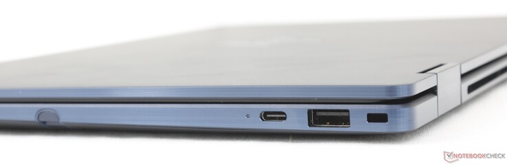 Rechts: Stylus-Stift, USB-C mit DisplayPort 1.4 + Power Delivery 3.0 (10 Gbit/s), USB-A (5 Gbit/s), Nano-Lock
