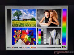 Große IPS-Blickwinkel. Die Farben und der Kontrast werden nur beim Betrachten von extrem steilen Winkeln verfälscht.