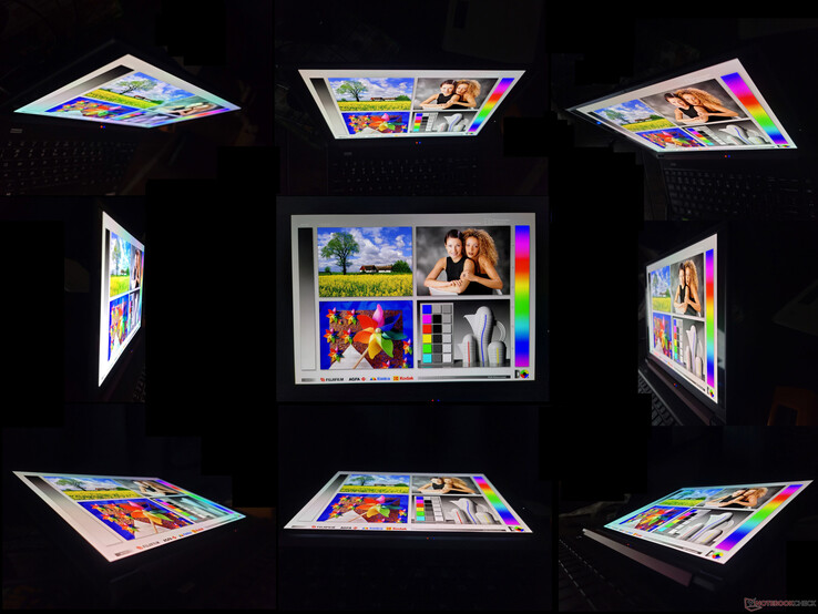 Große OLED-Blickwinkel. Beim Betrachten von extrem steilen Winkeln erkennt man den für OLED-Panels typischen Regenbogeneffekt.