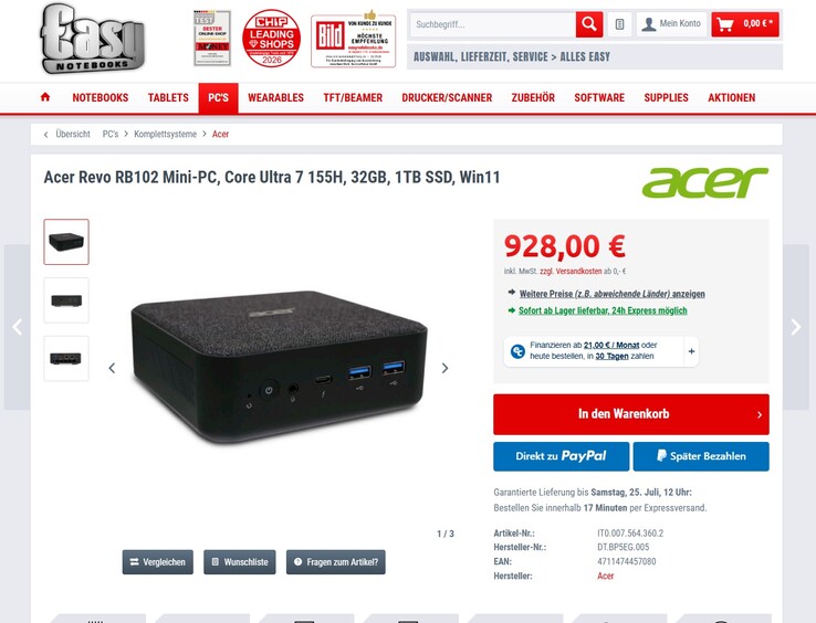 Acer Revo RB102 (DT.BP5EG.005) für 928 Euro.