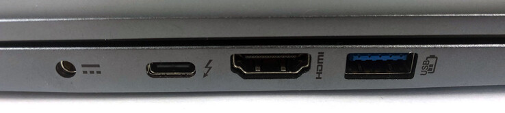 Links: 1x Stromanschluss, 1x USB 3.2 Typ-C Gen. 2 (mit Thunderbolt 4), 1x HDMI, 1x USB 3.2 Typ-A