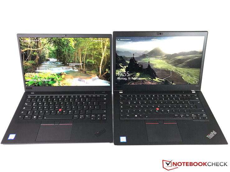 X1 Carbon 2018 HDR (links) vs. T480s (rechts)