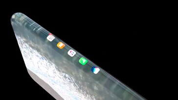 Glas iPhone mit Menü-Icons am seitlichen Display (Bild: ConceptsiPhone)