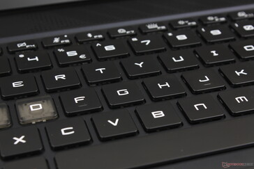 Relativ scharfes Feedback von den membranbasierten Tasten