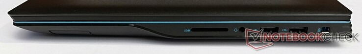 Rechte Seite: SD-Kartenleser, Headsetanschluss, 2x USB 2.0 Typ-A, Kabelschloss