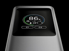 Das Display der Lenovo 2-in-1-Powerbank/Ladestation.