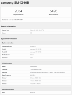 Das Galaxy Tab S9 Ultra bei Geekbench (Bild: Screenshot/Geekbench)
