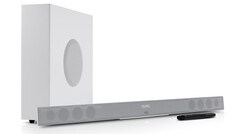 Die weiße Ausführung der Cinebar 11 Soundbar dürfte in hellen Wohnzimmern eine gute Figur abgeben (Bild: Teufel)