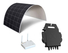 Balkonkraftwerk mit flexiblen Solarmodulen und WLAN-Anbindung (Bild: APsystems, Sunman, bearbeitet)