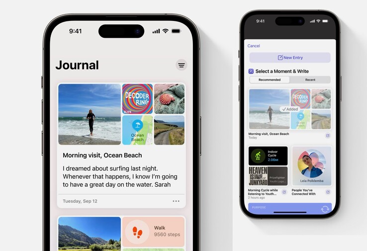 Die Journal-App soll das Führen eines digitalen Tagebuchs komfortabler gestalten. (Bild: Apple)