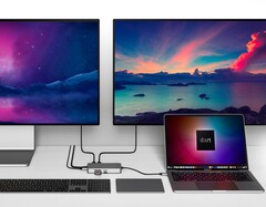 Das neueste HyperDrive-Dock ermöglicht es, zwei 4K-Dipslays an das MacBook Air und MacBook Pro mit M1 anzuschließen. (Bild: Hyper)