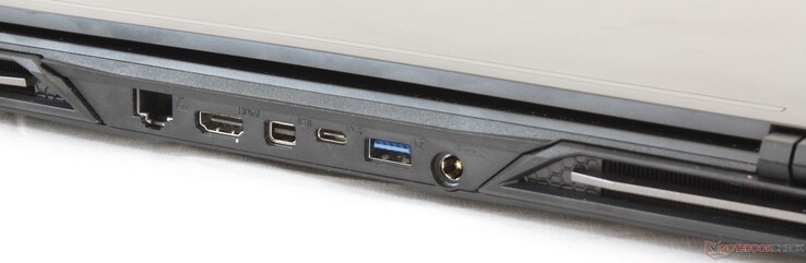 Rückseite: Gigabit RJ-45, HDMI 2.0, mDP 1.3, USB 3.0 Typ-C, USB 3.0 Typ-A, Netzanschluss