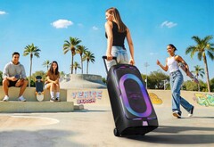 Der Samsung Sound Tower kombiniert eine Leistung von bis zu 240 Watt mit einer Akkulaufzeit von 18 Stunden. (Bildquelle: Samsung)