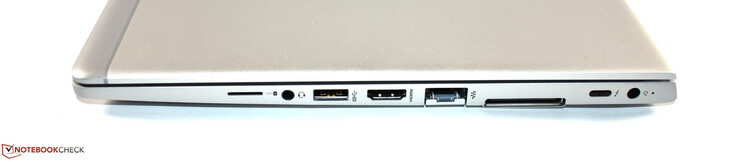 SIM-Slot, Kombo-Audio, USB-A 3.2, HDMI 1.4b, GBit-RJ45, Dockingport, Thunderbolt 3