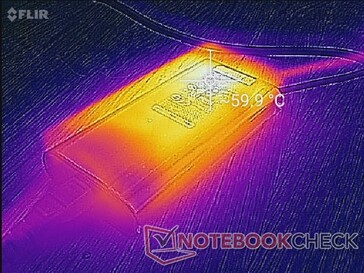 Mit bis zu 60 °C kann das Netzteil sehr warm werden