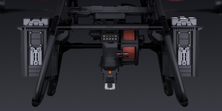 Mit einer Winde muss die Drohne zum Abladen nicht landen (Bildquelle: DJI)