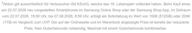 Im Kleingedruckten finden sich konkrete Informationen.