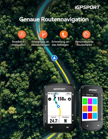 Die Routennavigation umfasst keine lokalen Karten (Bildquelle: iGPSport)