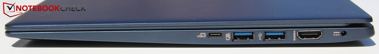 Rechts: USB-C 3.1, 2x USB-A 3.0, HDMI, AC