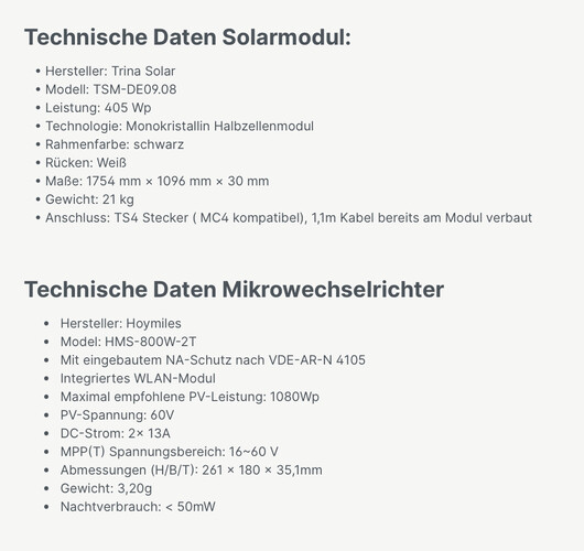 Technische Daten (Quelle: Alpha Solar)