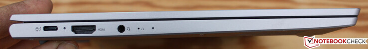 Links: 1x HDMI 2.0b, 1x USB Type-C mit Thunderbolt 4 & Power Delivery, 1x Klinke