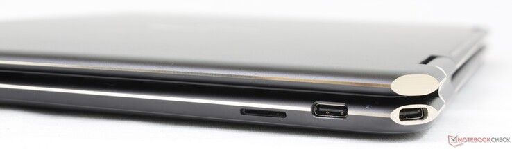 Rechts: microSD-Kartenleser, 2x USB-C mit Thunderbolt 4 + DisplayPort + Power Delivery