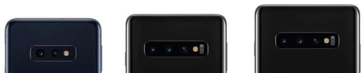Die drei Galaxy S10-Varianten von hinten (Galaxy S10e, Galaxy S10, Galaxy S10+)
