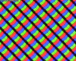 Subpixelmatrix hinter matter Displayoberfläche