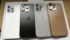 Erstmals alle vier iPhone 16 Pro Farben vereint: Statt Dunkelblau wie beim iPhone 15 Pro gibt es offenbar eine goldbraune "Bronze" Farboption. (Bildquelle: Sonny Dickson)