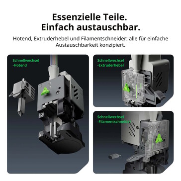 Das Hotend lässt sich einfach wechseln