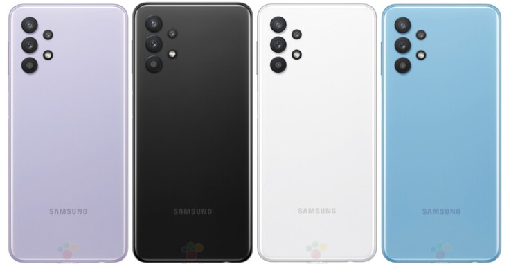 Das Galaxy A32 soll in vier verschiedenen Farben erscheinen (Bild: Winfuture)