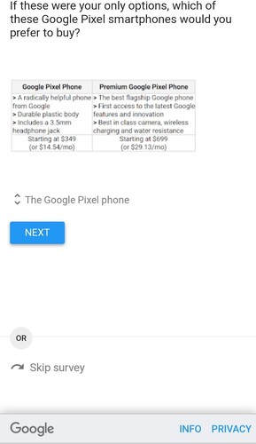 Google fragt offenbar nach Meinung zu Pixel 4a und Pixel 5-Preisen.