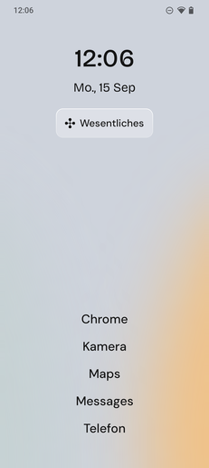 Homescreen im Moments-Modus