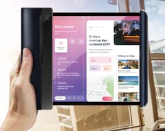 Das Display des Compal Scroll verschwindet komplett im Gehäuse vom Smartphone, wenn es aufgerollt wird. (Bild: Compal)