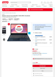 Lenovo IdeaPad 3 Chrome 15IJL6 für 209 Euro.
