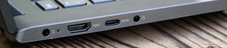 Links: Stromversorgung, HDMI, USB 3.1 (Gen 1) Typ-C, Headset