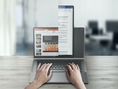 Mehr vertikale Display-Fläche gefällig? Beim PivoBook kein Problem, denn der Bildschirm kann einfach ins Hochformat rotiert werden. (Bild: Compal)