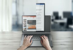 Mehr vertikale Display-Fläche gefällig? Beim PivoBook kein Problem, denn der Bildschirm kann einfach ins Hochformat rotiert werden. (Bild: Compal)
